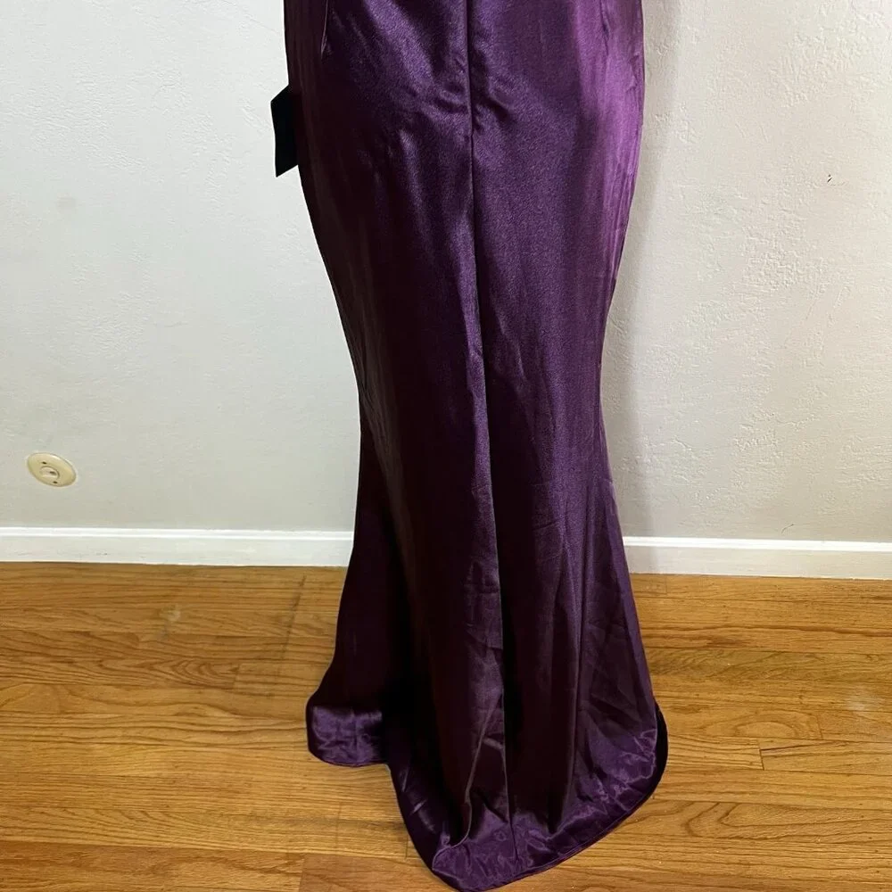 Lulu's Purple Satin Maxi Dress - Picture 7 of 14